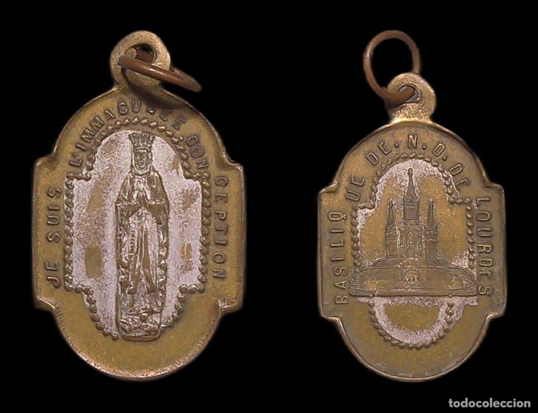 Antiguidades: MEDALLA RELIGIOSA FRANCIA LOURDES INMACULADA CONCEPCION BASILICA DE LOURDES