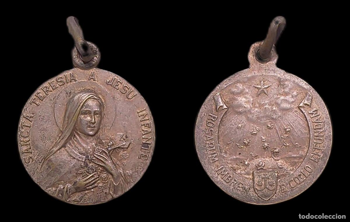Antiguidades: MEDALLA RELIGIOSA FRANCIA SANTA TERESA DE JESUS INFANTE LLUVIA DE ROSAS