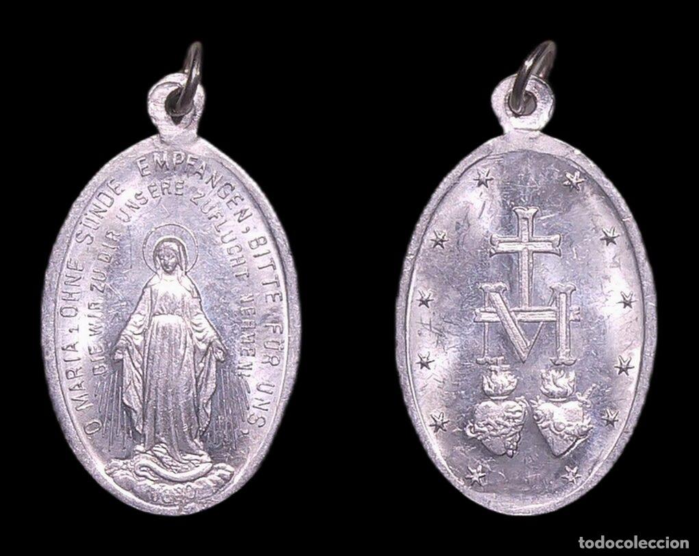 Antiguidades: MEDALLA RELIGIOSA ALEMANIA 1830 INMACULADA CONCEPCION ANAGRAMA SAGRADO CORAZON