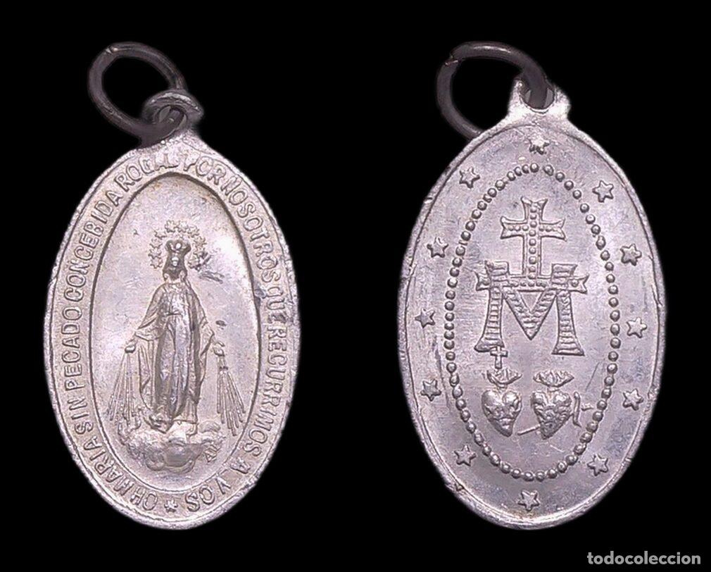 Antiguidades: MEDALLA RELIGIOSA INMACULADA CONCEPCION ANAGRAMA SAGRADO CORAZON JESUS Y MARIA