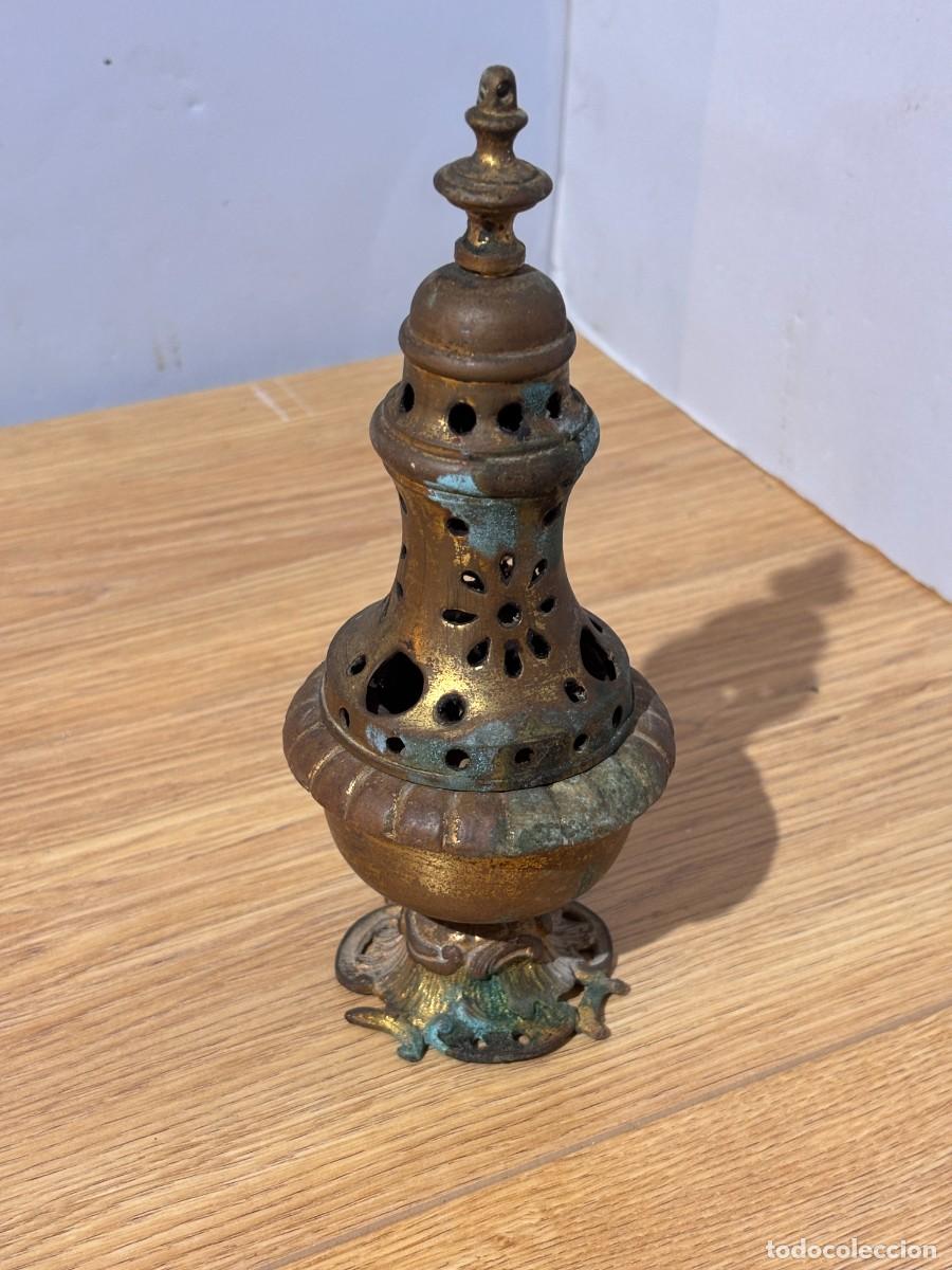 Antig&uuml;edades: Tur&iacute;bulo religioso antiguo de lat&oacute;n 22 cm - Foto 7