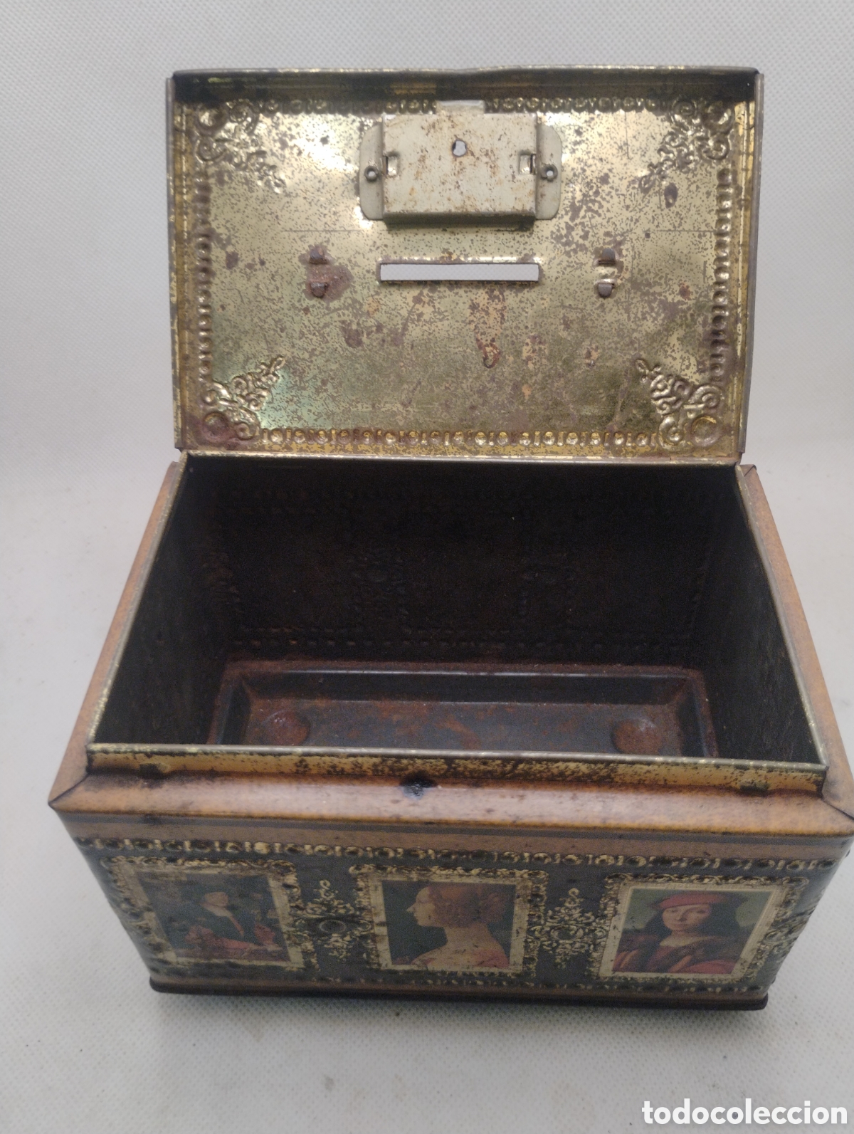 Antig&uuml;edades: Caja - Hucha de Hojalata - Foto 6