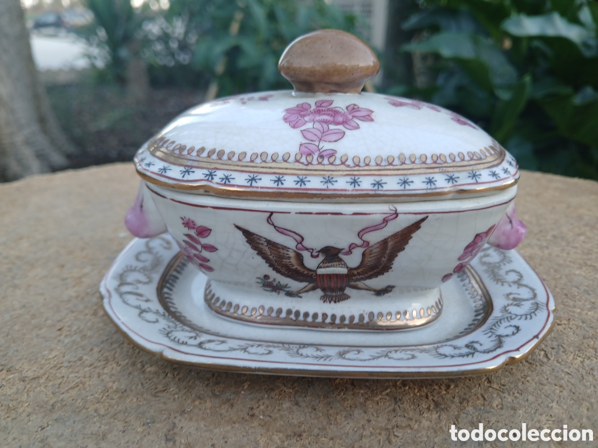 Antig&uuml;edades: BOMBONERA/AZUCARERO DE PORCELANA CHRISTINE CANO PINTADO A MANO BY NELSON.