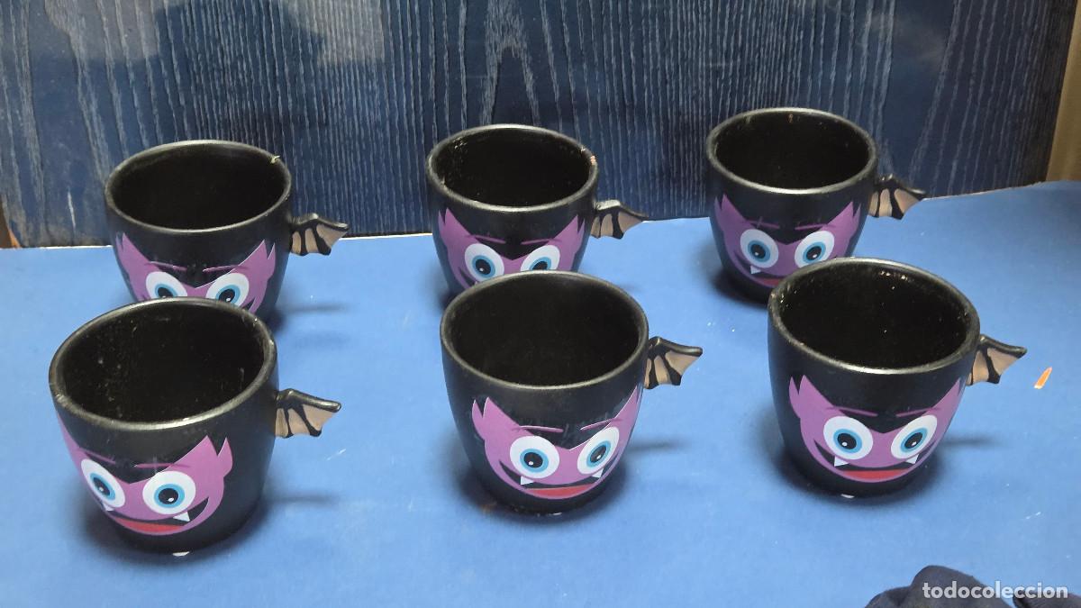 Antig&uuml;edades: 6 tazas de ceramica Halloween