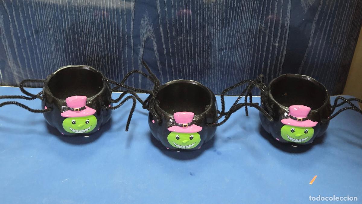 Antig&uuml;edades: 3 tazas de ceramica halloween