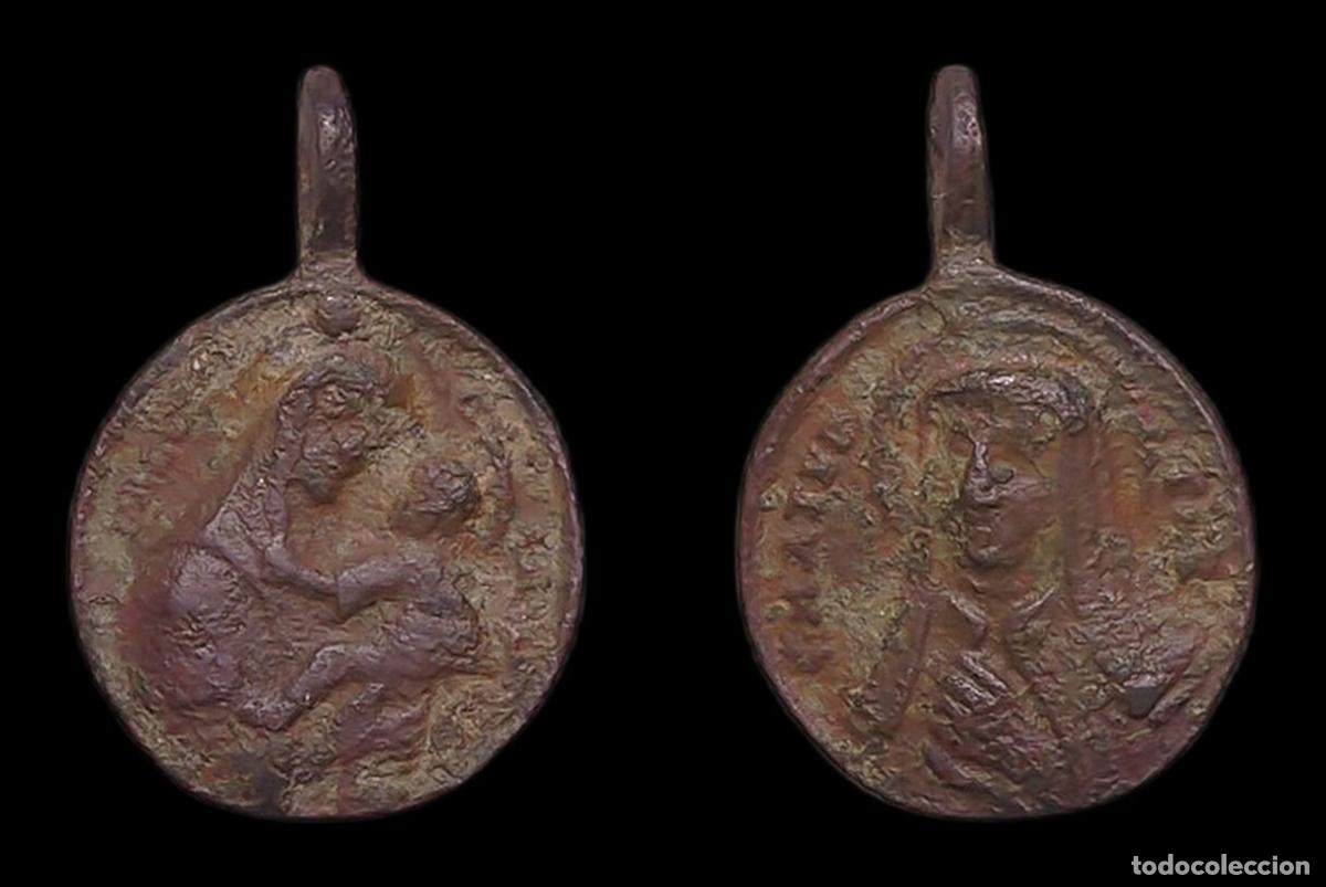 Antig&uuml;edades: MEDALLA RELIGIOSA SIGLO XVIII VIRGEN MARIA COMO MATER MADRE NUTRITIVA BRONCE
