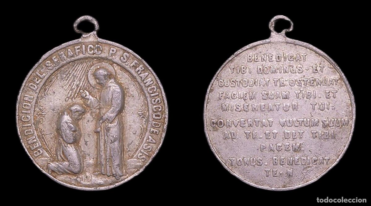 Antig&uuml;edades: MEDALLA RELIGIOSA SAN FRANCISCO DE ASIS BENDICION DEL SEREFICO DE SAN FRANCISCO