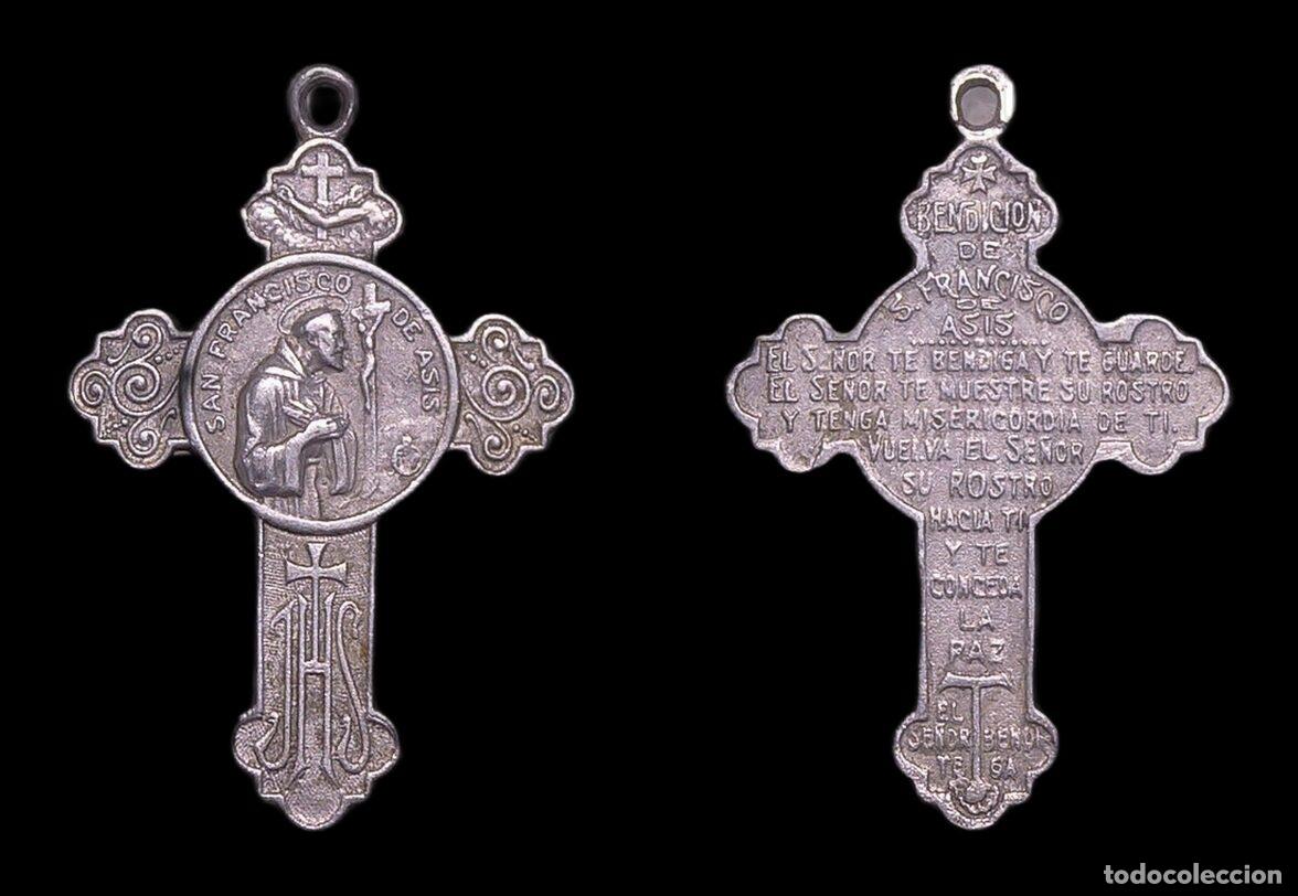 Antig&uuml;edades: MEDALLA RELIGIOSA SAN FRANCISCO DE ASIS BENDICION DE SAN FRANCISCO DE ASIS