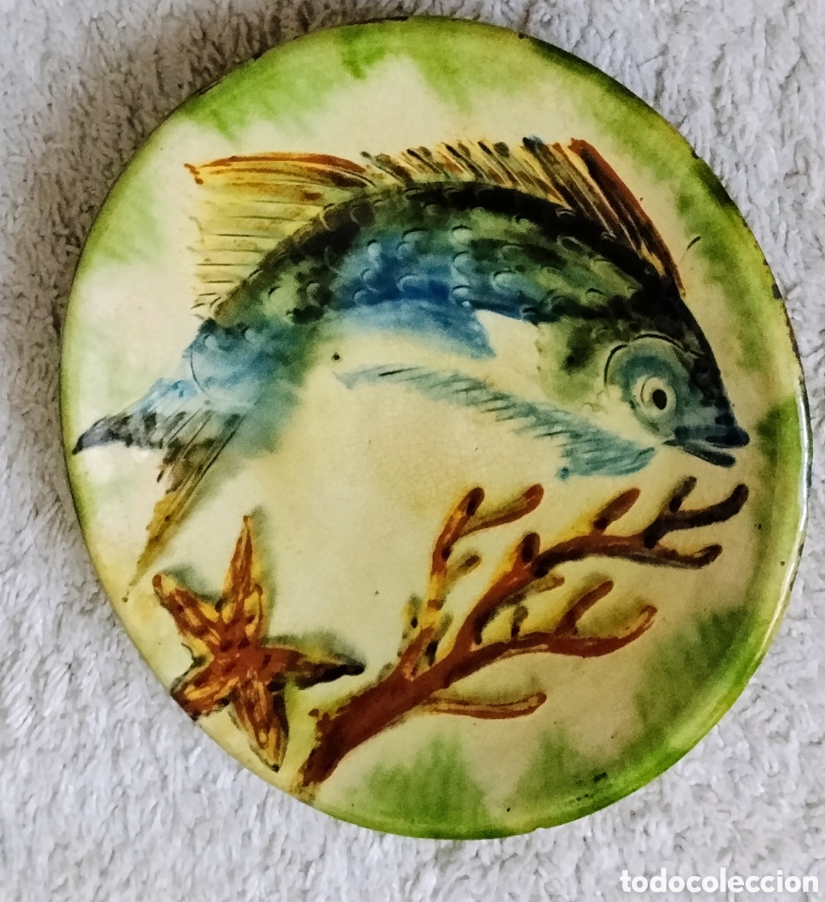 Antig&uuml;edades: Plato Cer&aacute;mica Puigdemont La Bisbal - Pez Vintage A&ntilde;os 60/70