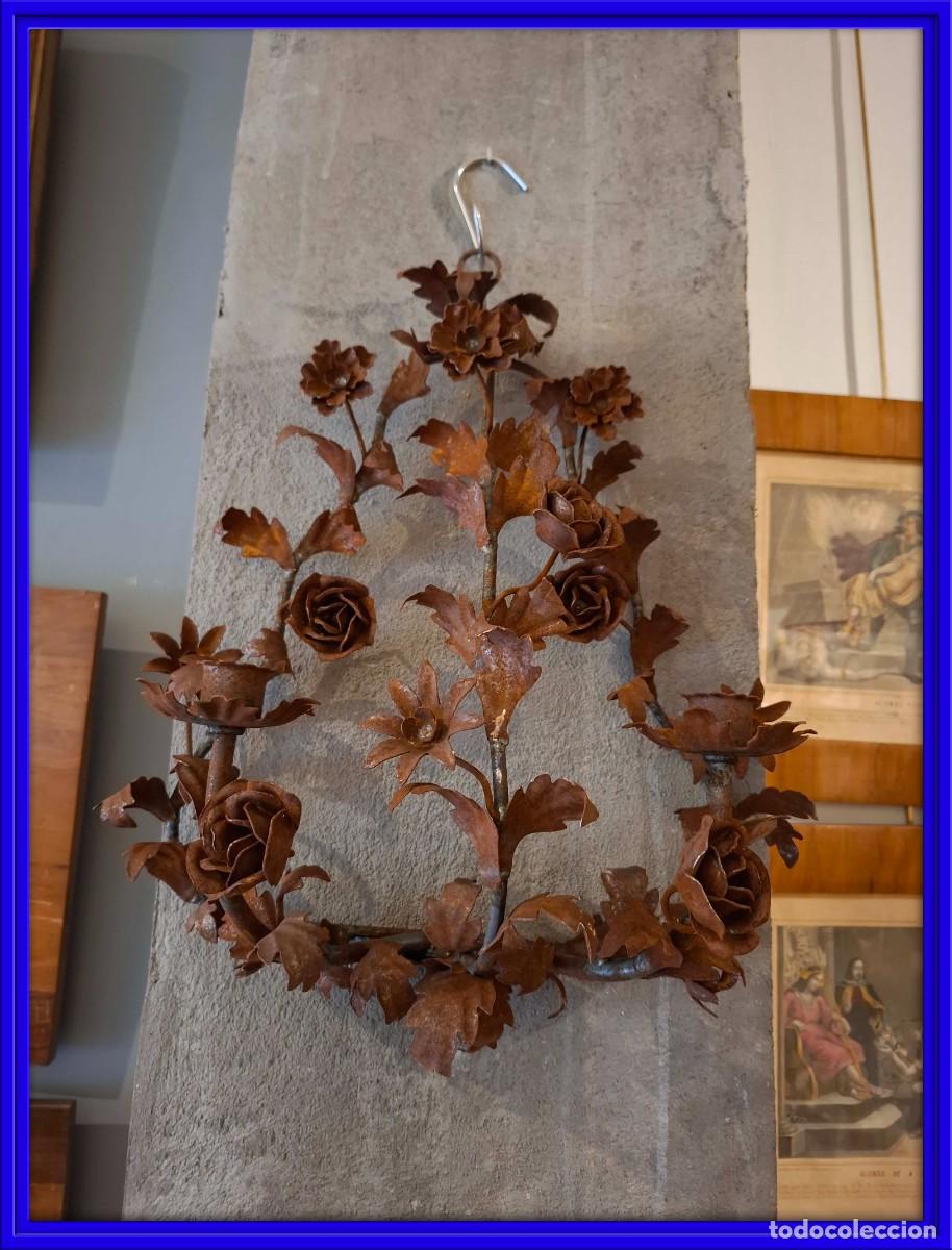 Antig&uuml;edades: APLIQUE DE HIERRO PRECIOSO PARA VELAS. TENGO PAREJA