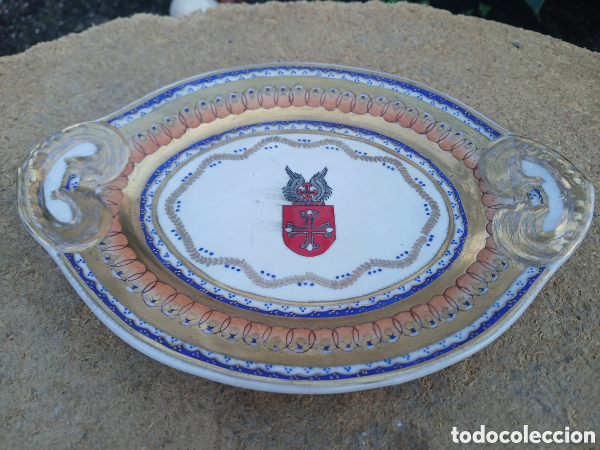 Antig&uuml;edades: BANDEJA DE PORCELANA CHRISTINE CANO PINTADO A MANO BY NELSON.