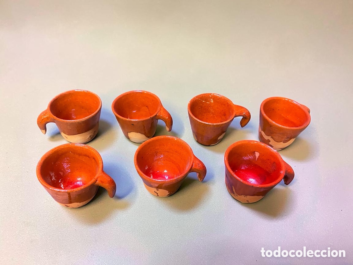 Antig&uuml;edades: Juego de 7 pocillos de barro - Foto 2