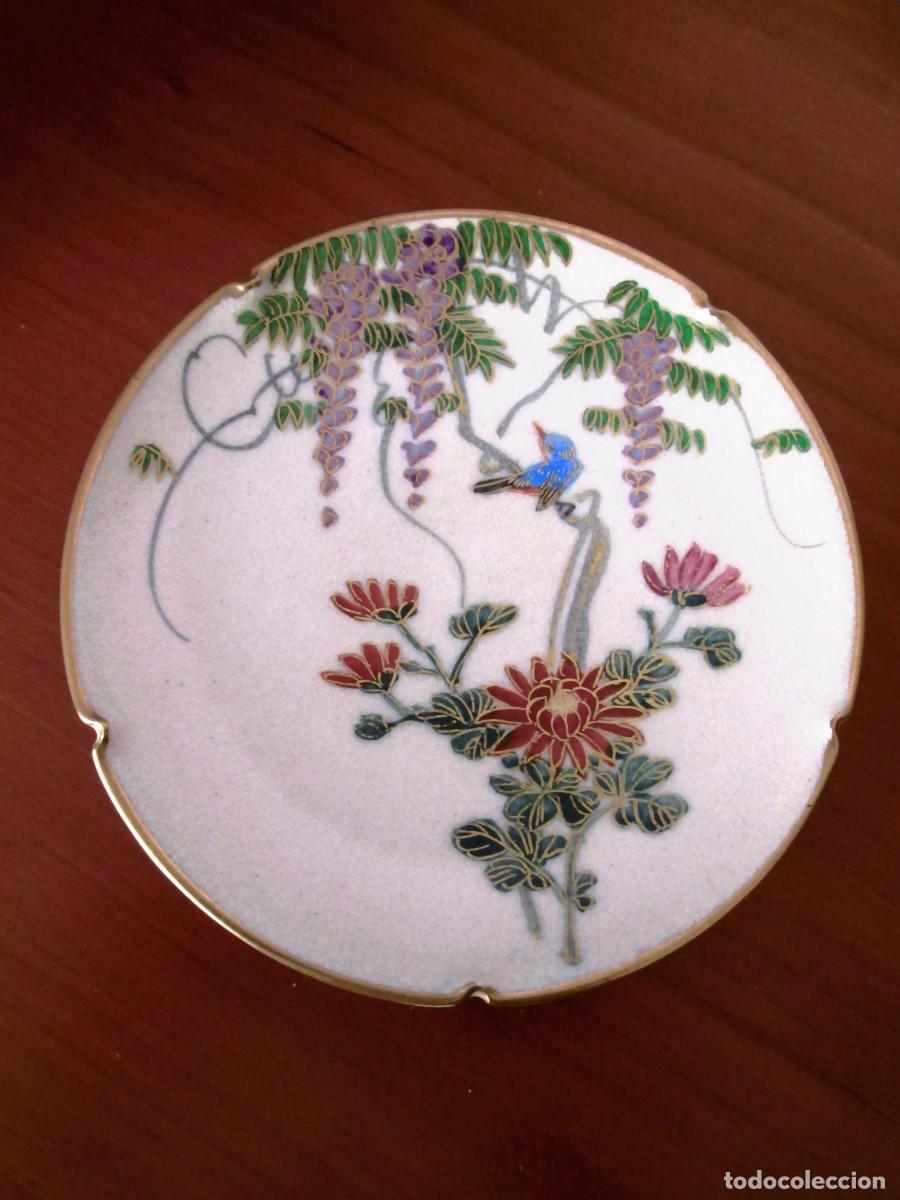Antig&uuml;edades: PEQUE&Ntilde;O PLATO PORCELANA CHINA - SATSUMA - PINTADO A MANO - 10 CM DIAMETRO
