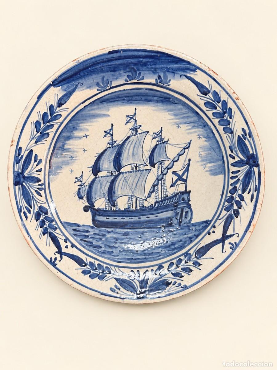 Antig&uuml;edades: PLATO DE CER&Aacute;MICA CATALANA GUIVERNAU, BARCO VELERO, SIGLO XX, 30 CM