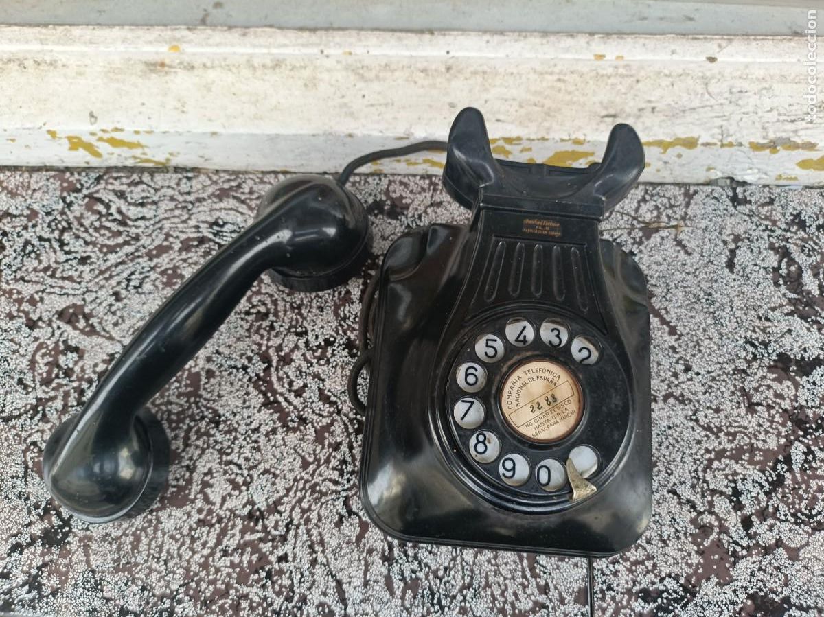 Antig&uuml;edades: TELEFONO NEGRO DE BAQUELITA DE PARED, COMPA&Ntilde;IA TELEFONICA NACIONAL DE ESPA&Ntilde;A