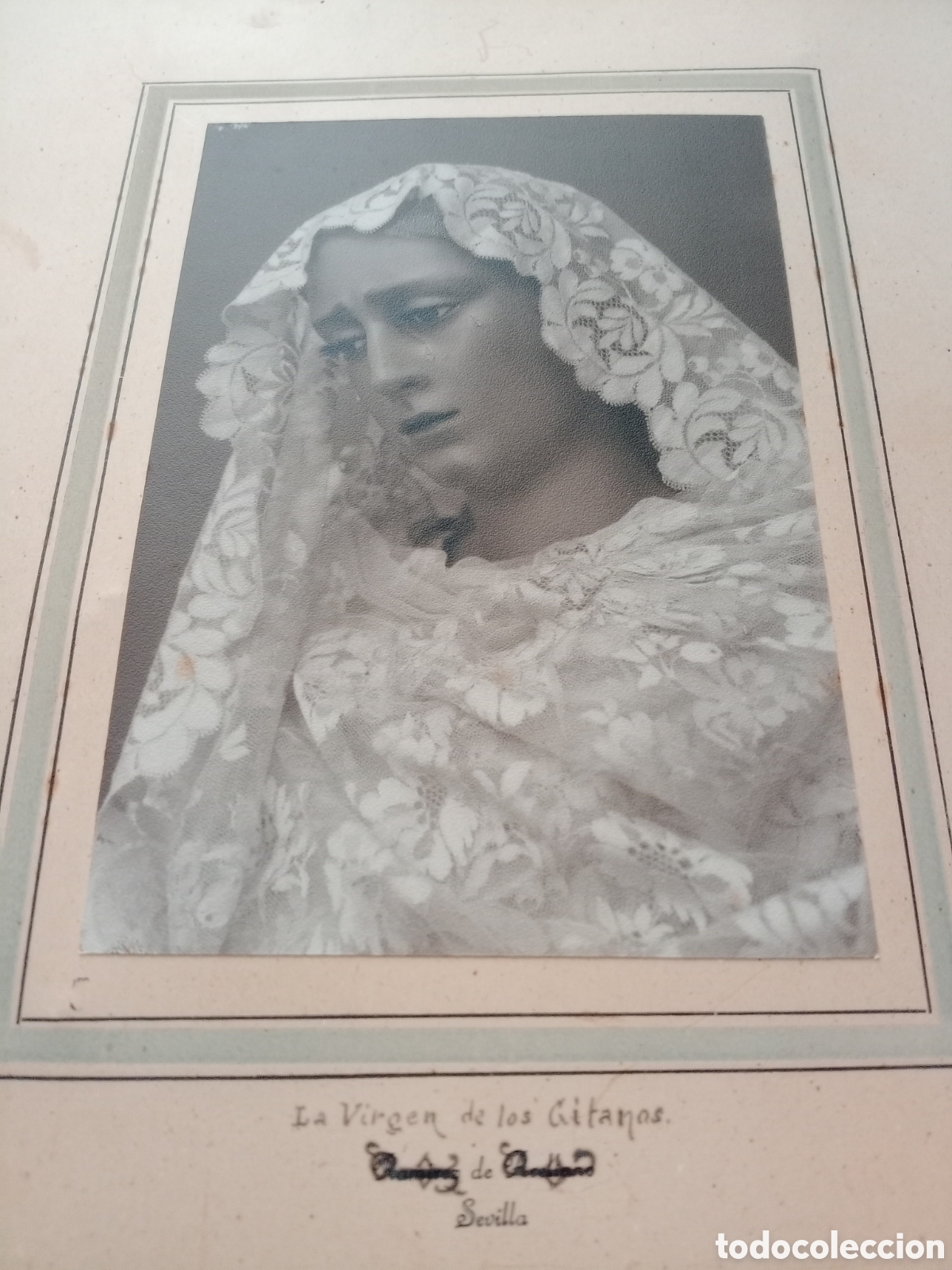 Antig&uuml;edades: Imagen de la Virgen de los Gitanos con dedicatoria 1937 - Foto 3