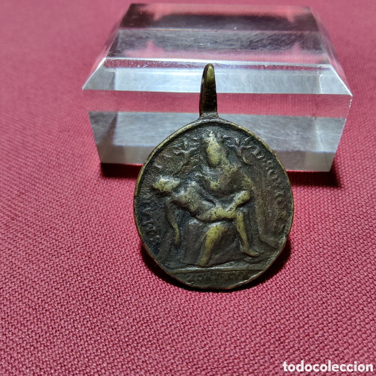 Antig&uuml;edades: ANTIGUA MEDALLA DE BRONCE DE LA PIEDAD Y SAN CATALDO, SIGLO XVIII