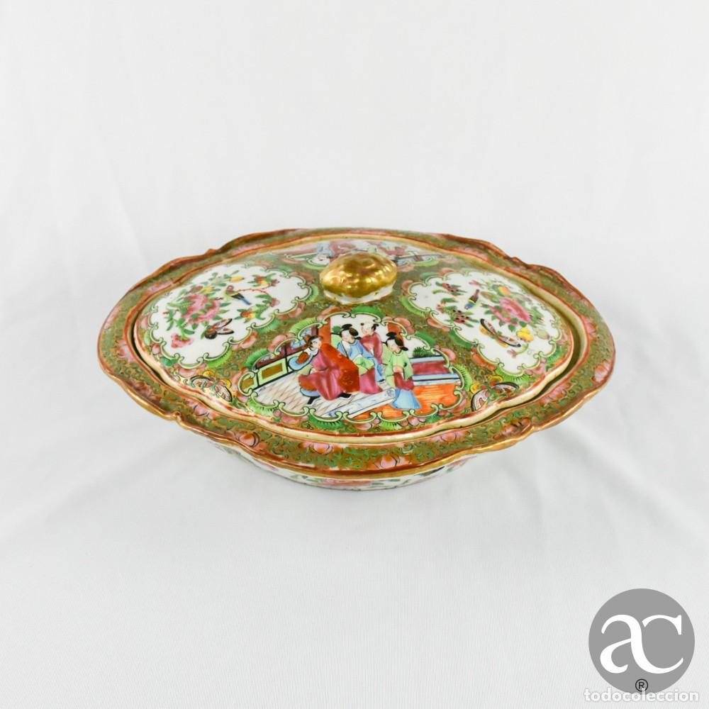 Antig&uuml;edades: Terrina de legumes em porcelana Da China, decora&ccedil;&atilde;o Mandarim, s&eacute;c. XIX