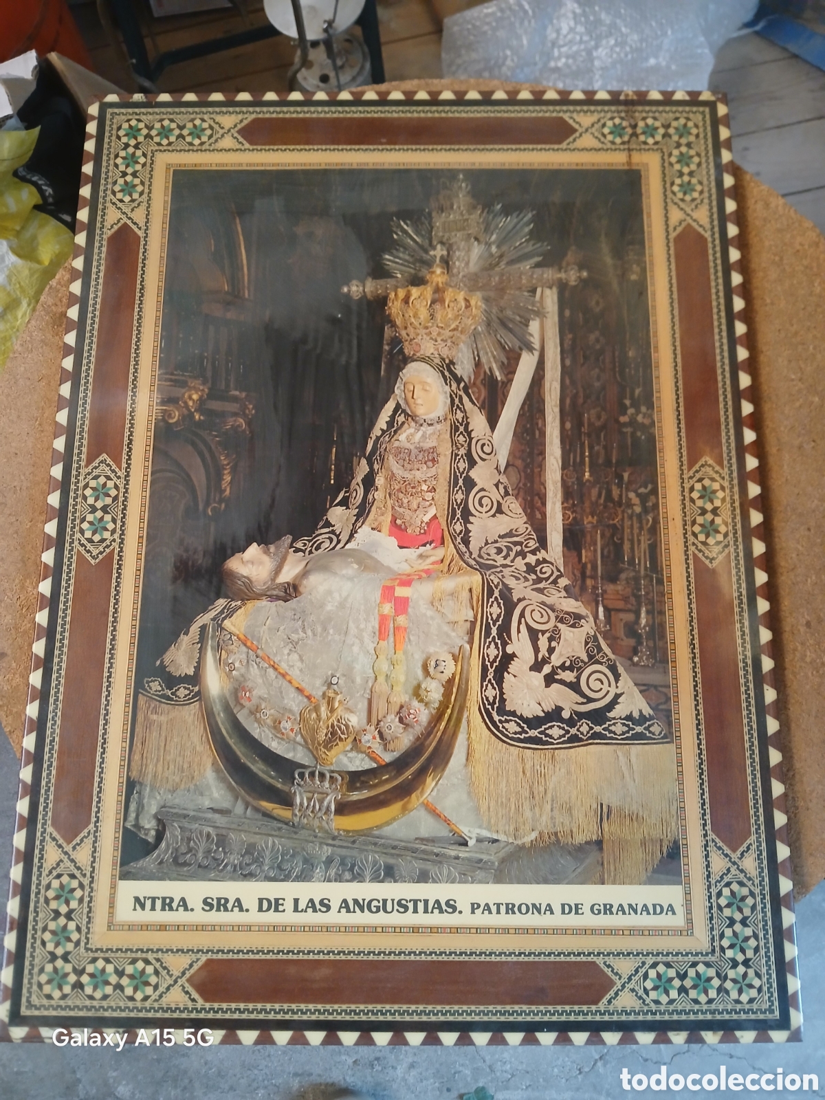 Antig&uuml;edades: TARACEA GRANADINA, CUADRO VIRGEN DE LAS ANGUSTIAS 55X44 APROX.