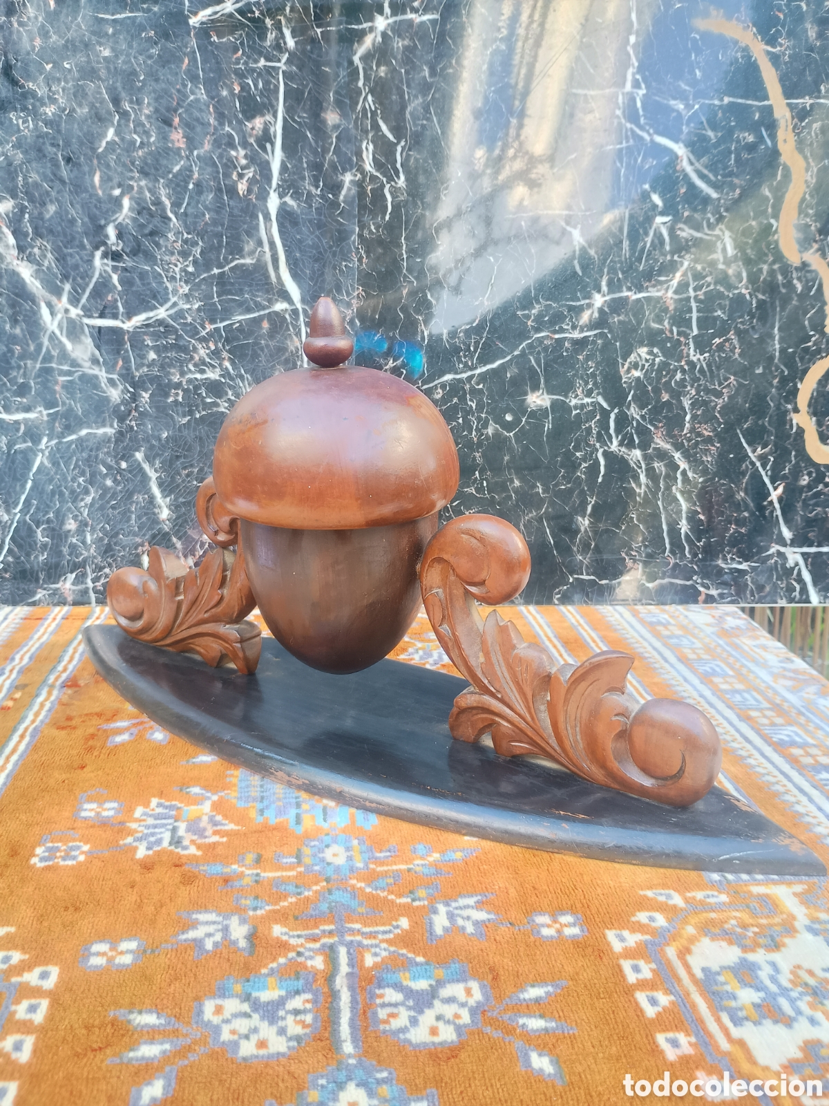 Antig&uuml;edades: Joyero de madera tallada - Foto 2