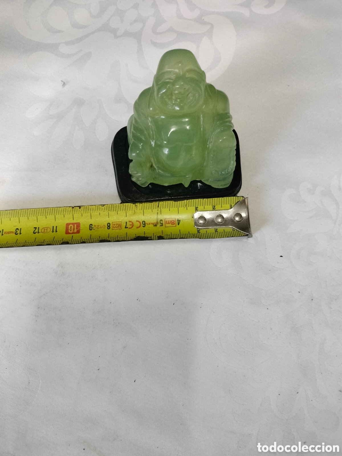 Antig&uuml;edades: Buda de jade en su peana de madera - Foto 6