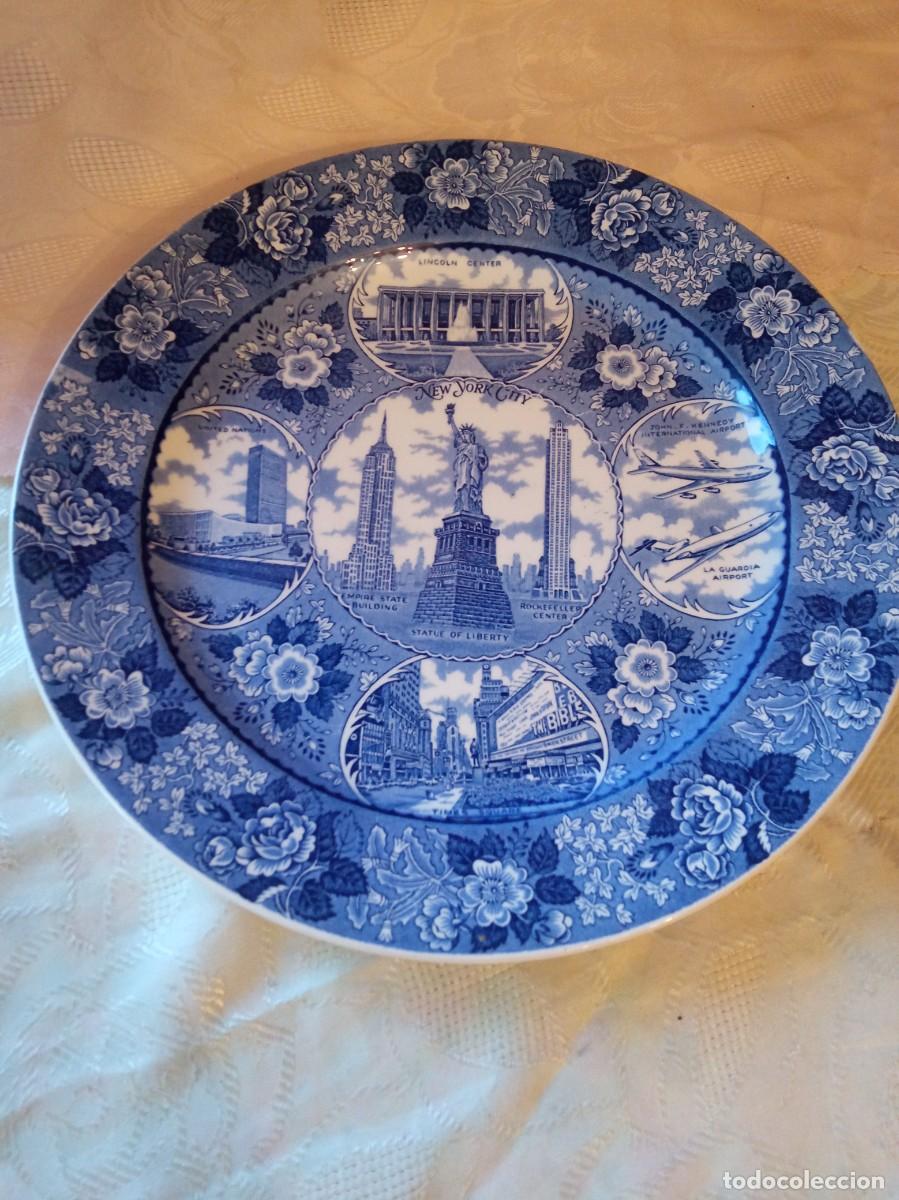 Antig&uuml;edades: PLATO GRANDE DE PORCELANA FINE STAFFORDSHIRE WARE, NEY YORK CITY