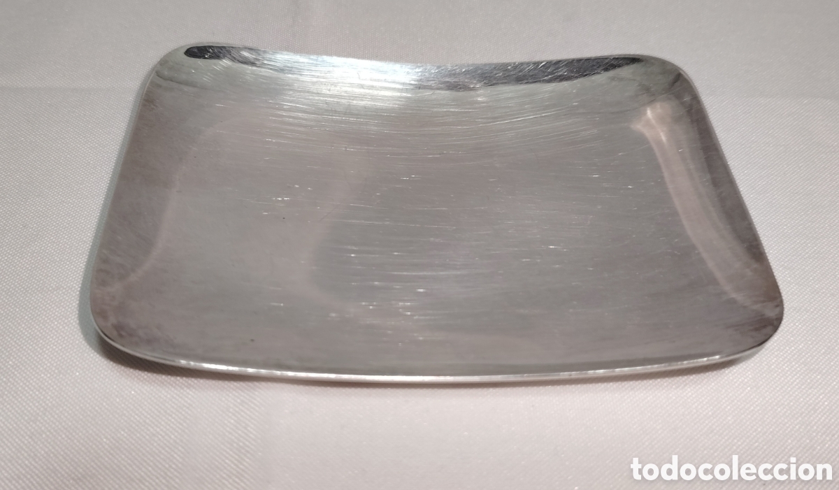 Antig&uuml;edades: Peque&ntilde;a Bandeja Vaciabolsillos Metal Plateado CHRISTOFLE Paris. 24 Rue de la Paix