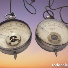 Radios antiguas: ANTIGUO VOLTÍMETRO Y AMPERÍMETRO ,IDEAL COLECCIONISTAS