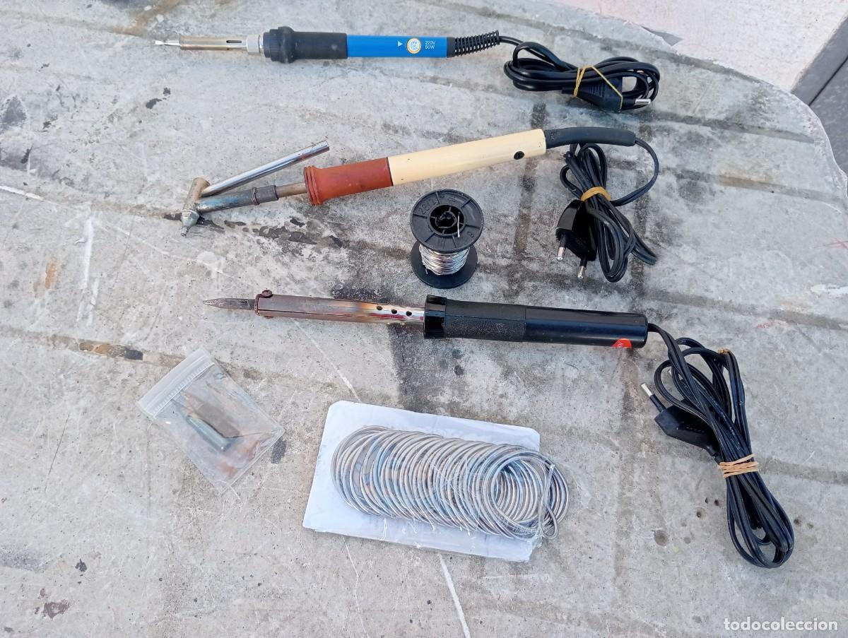 Radios antiguas: Lote de soldadores usados funcionando y material para soldar