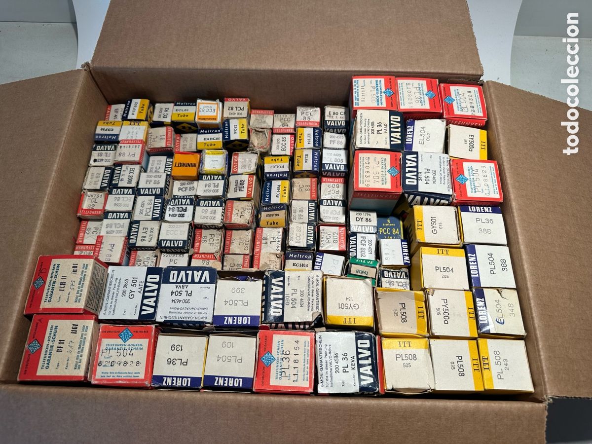 Radios antiguas: LOTE DE 100 LAMPARAS VALVULAS ANTIGUAS RADIO TV NUEVAS A ESTRENAR CAJA ORIGINAL.DIFERENTES MODELOS.