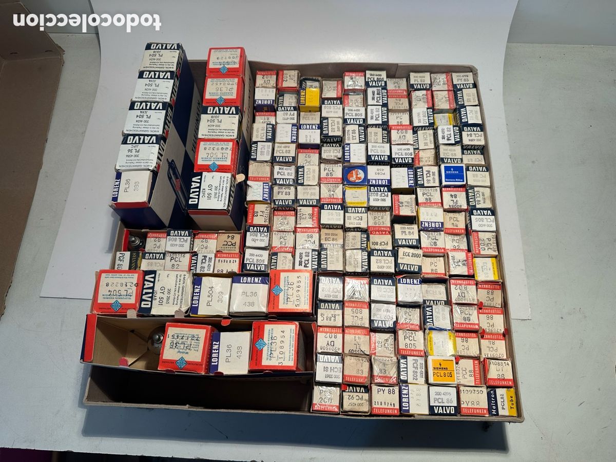 Radios antiguas: LOTE DE 160 LAMPARAS VALVULAS ANTIGUAS RADIO TV NUEVAS A ESTRENAR CAJA ORIGINAL.DIFERENTES MODELOS.