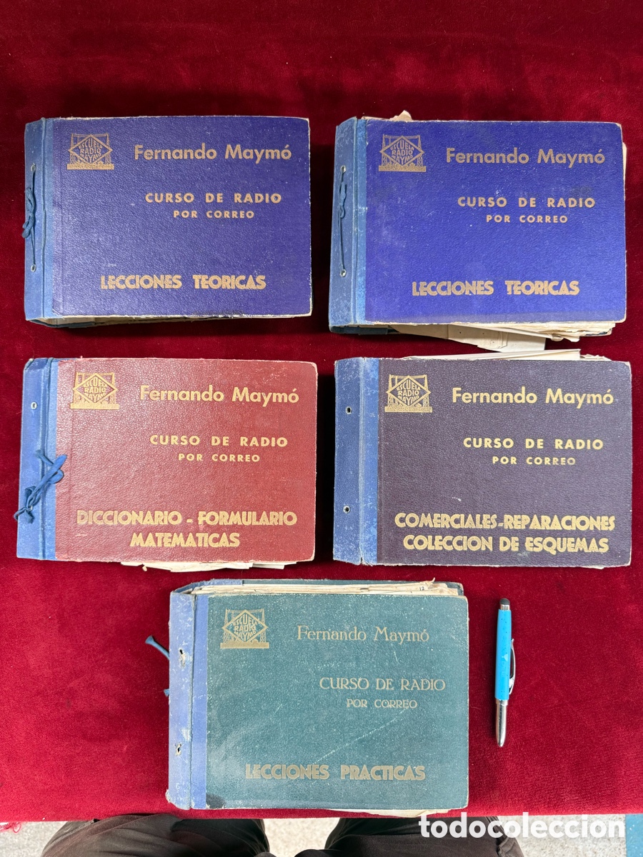 Radios antiguas: Lote de 5 libros antiguos,Cursos de Radio por Correo