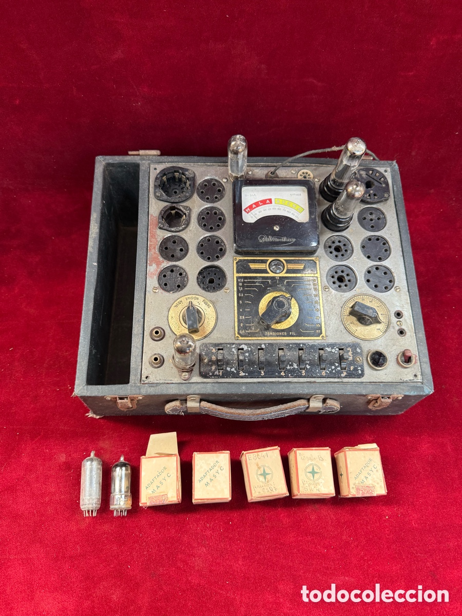 Radios antiguas: Antiguo comprobador de lamparas de radio!Radiometrico!