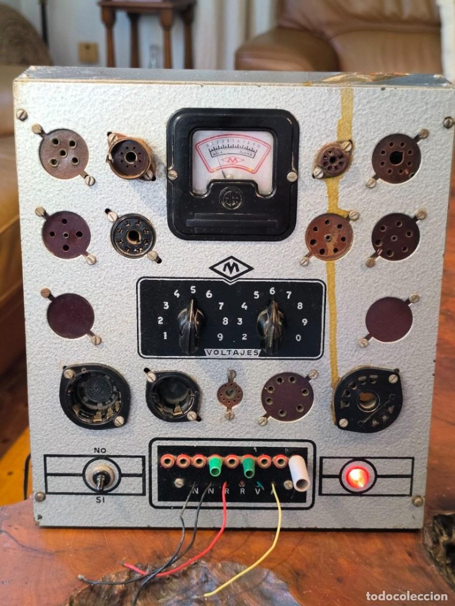 Radios antiguas: Comprobador de lamparas o valvulas Radio Maymo 125V.