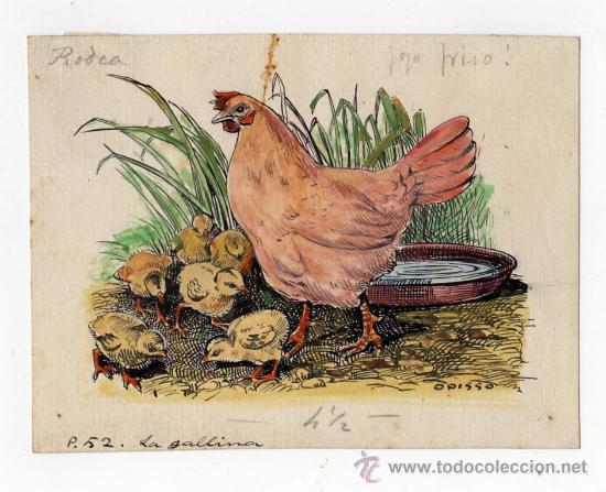 C&oacute;mics: L&aacute;mina original de Opisso: La gallina - Foto 1