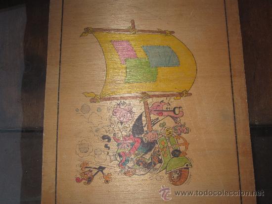 C&oacute;mics: BONITO DIBUJO EN PANEL DE MADERA DE MORTADELO Y FILEMON - Foto 6