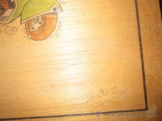 C&oacute;mics: BONITO DIBUJO EN PANEL DE MADERA DE MORTADELO Y FILEMON - Foto 2
