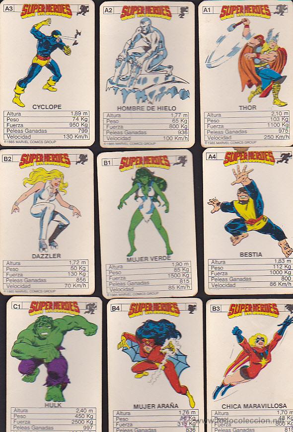 C&oacute;mics: BARAJA EDITADA POR MARVEL COMICS GROUP 1985 SUPER HEROES - Foto 1