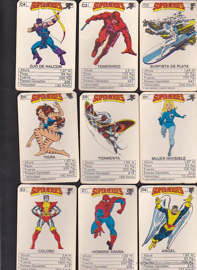 C&oacute;mics: BARAJA EDITADA POR MARVEL COMICS GROUP 1985 SUPER HEROES - Foto 2