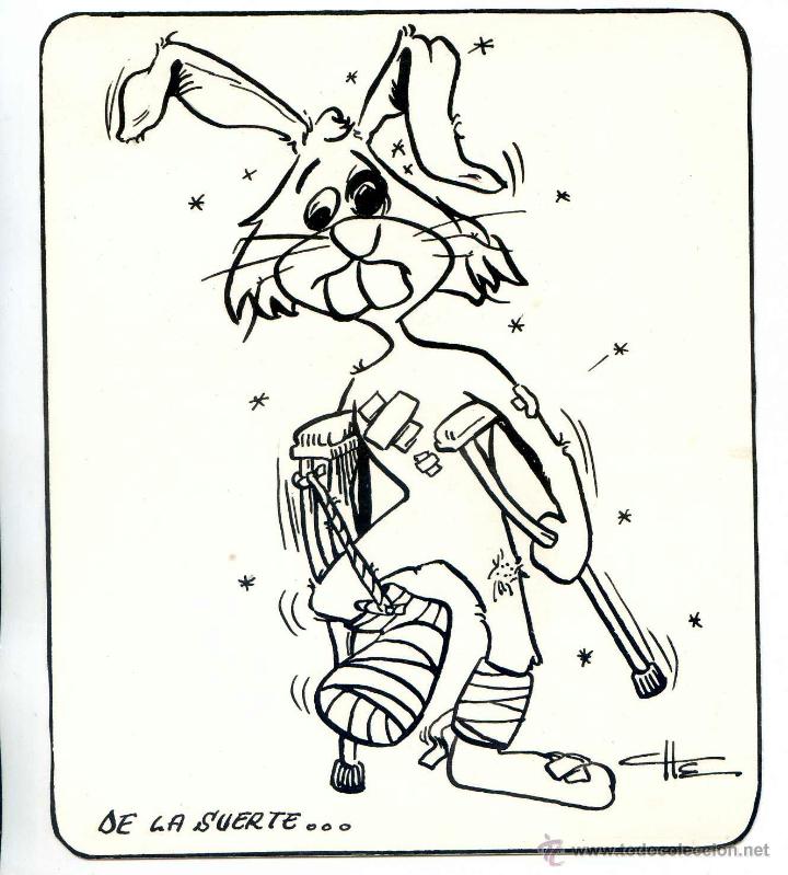 C&oacute;mics: CH&Eacute; DIBUJO ORIGINAL - EL CONEJO DE LA SUERTE - Foto 1