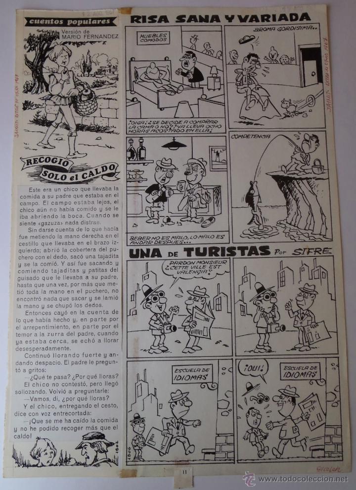 C&oacute;mics: DIBUJO ORIGINAL PLUMILLA - RISA SANA Y VARIADA - JAIMITO - EXTRA OTO&Ntilde;O 1967 - Foto 1