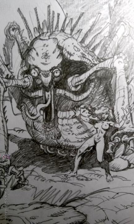 C&oacute;mics: BOCETOS A LAPIZ 1. A4. ORIGINAL FIRMADO. - Foto 2