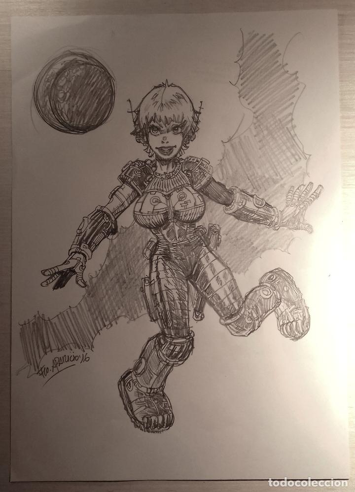 C&oacute;mics: INGRAVIDA - BOCETO PREVIO. LAPIZ. ORIGINAL FIRMADO. A4. - Foto 3