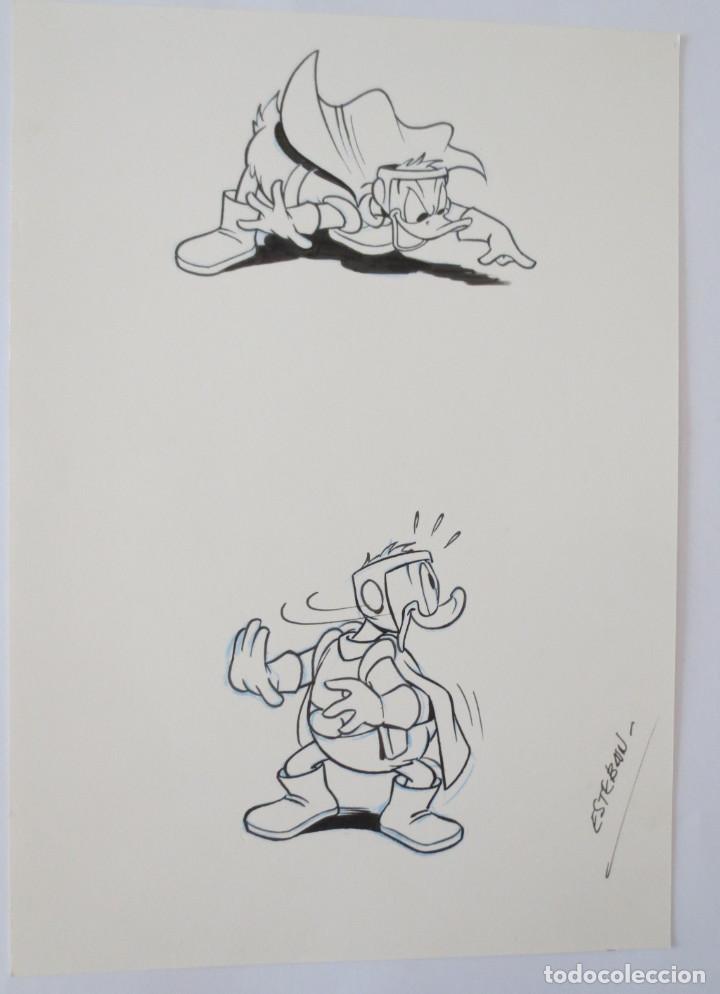 C&oacute;mics: DIBUJO ORIGINAL DONALD - ESTEBAN - DISNEY - Foto 1