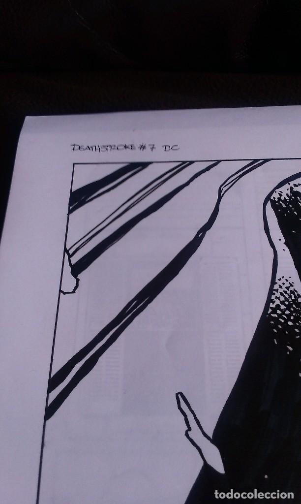C&oacute;mics: DEATHSTROKE #7 REBIRTH.PORTADA. ACO. ART COMIC ORIGINAL - Foto 2