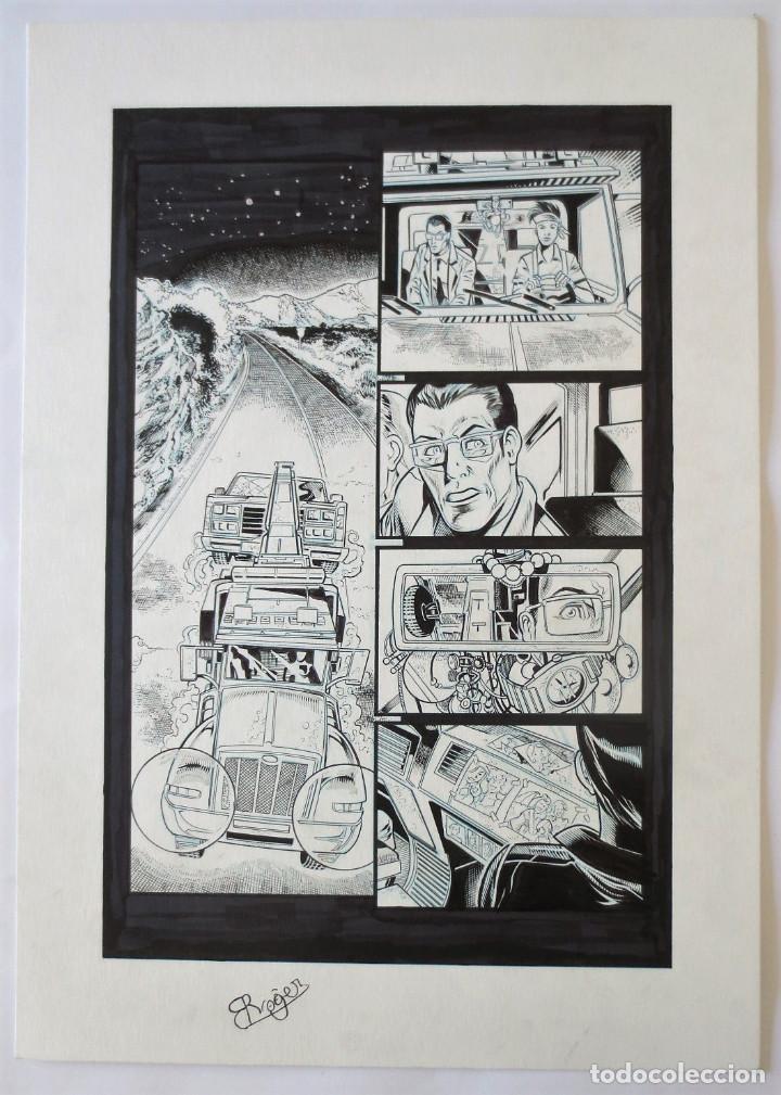 C&oacute;mics: PAGINA ORIGINAL COMIC - ORIGINAL ART PAGE COMIC - ROGER BONET - TERROR - Foto 1