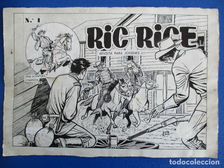 C&oacute;mics: RIC RICE, PORTADA DEL N&ordm; 1. PLANCHA ORIGINAL. - Foto 1