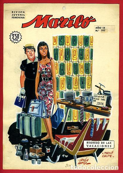 C&oacute;mics: DIBUJO ORIGINAL COLOR, JOSE LUIS , PORTADA DE MARILO , N&ordm; 197 , ORIGINAL , M3