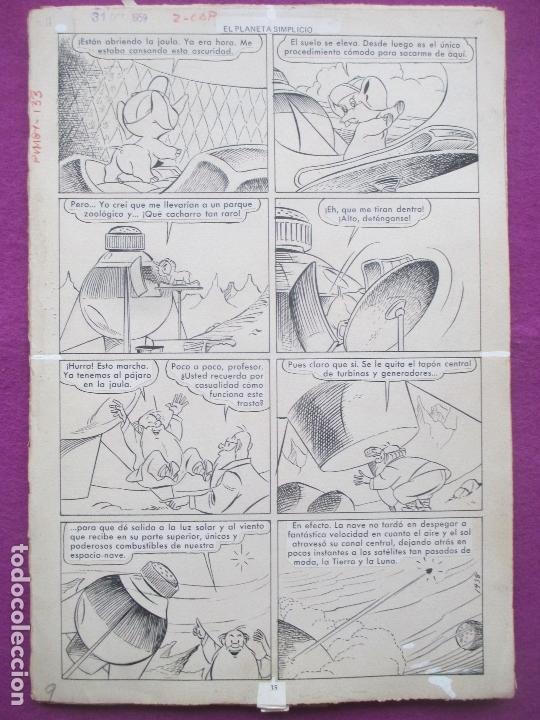 Cómics: DIBUJO ORIGINAL PLUMILLA, TROMPY Y CHURUMBEL, EL PLANETA SIMPLICIO, ROBERT NIN, 1959, 29 HOJAS - Foto 10 - 165345386