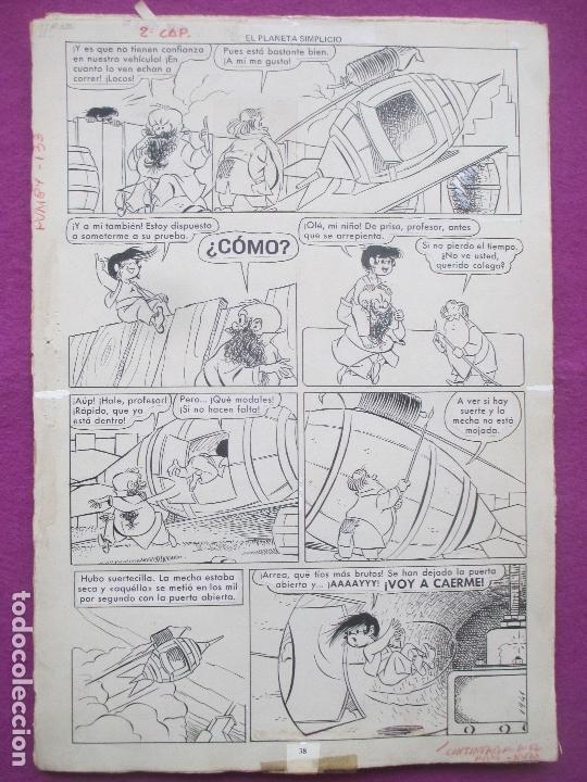 Cómics: DIBUJO ORIGINAL PLUMILLA, TROMPY Y CHURUMBEL, EL PLANETA SIMPLICIO, ROBERT NIN, 1959, 29 HOJAS - Foto 13 - 165345386